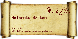 Holecska Ákos névjegykártya