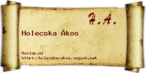 Holecska Ákos névjegykártya