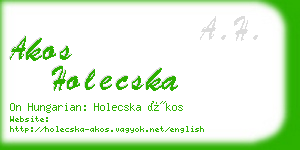 akos holecska business card